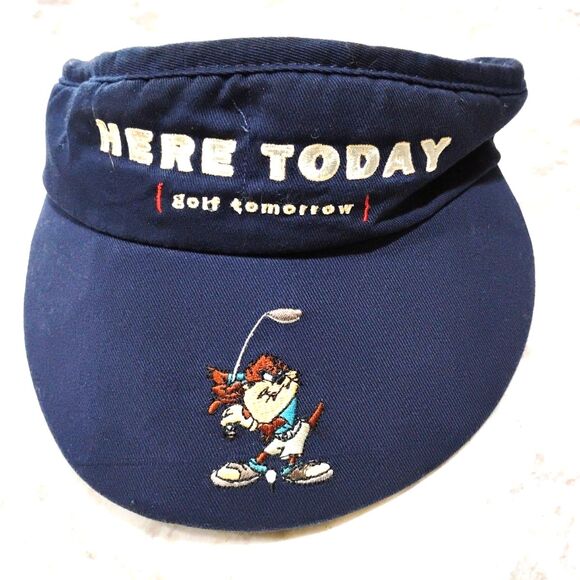 Vintage Warner Bros Tasmanian Devil “Here Today Golf Tomorrow” Visor Hat Looney - Picture 1 of 7